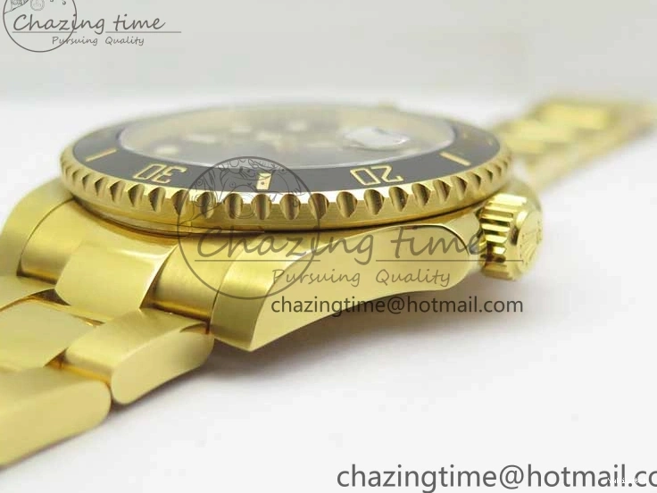 LN A2836 YG Dial Best Edition Wrapped Wrapped Bracelet Submariner Black 116618 D1F YG on 0207